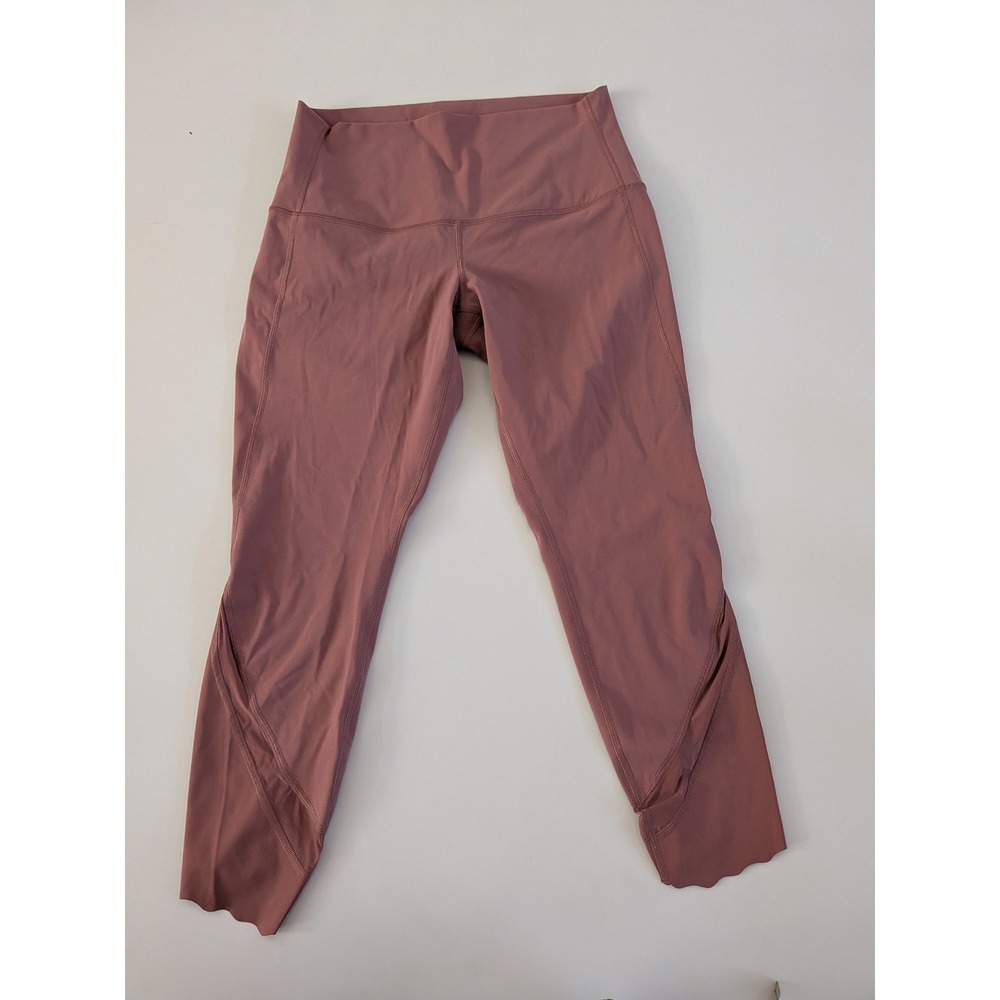 Lululemon Align High-Rise Crop 23 Scallop Mauve Pink Leggings Mesh Trim
